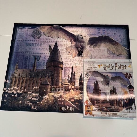 Harry Potter Prime 3D Puzzle Hogwarts Castle & Hedwig 500+ Pieces 24x18 COMPLETE - Picture 2 of 14